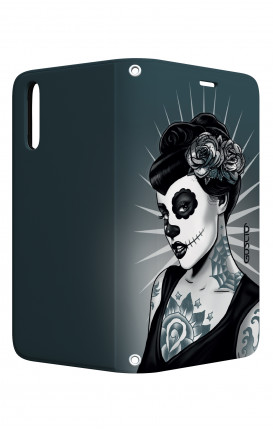 Cover STAND Huawei P30 - Calavera bianco e nero