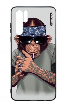 Huawei P30PRO WHT Two-Component Cover - Chimp with bandana