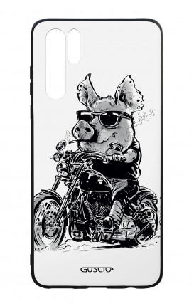 Huawei P30PRO WHT Two-Component Cover - Biker Pig