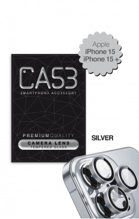 Tempered Camera CIRCLE Apple iPhone 15/ iPhone 15 Plus SILVER - Neutro