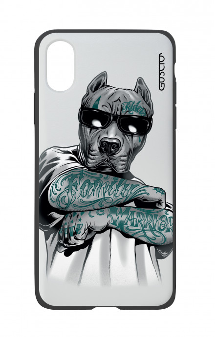 Apple iPhone X White Two-Component Cover - Tattooed Pitbull