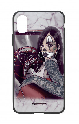 Apple iPhone X White Two-Component Cover - Chicana Pin Up on her way