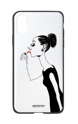 Apple iPhone X White Two-Component Cover - Lady with Lipstick