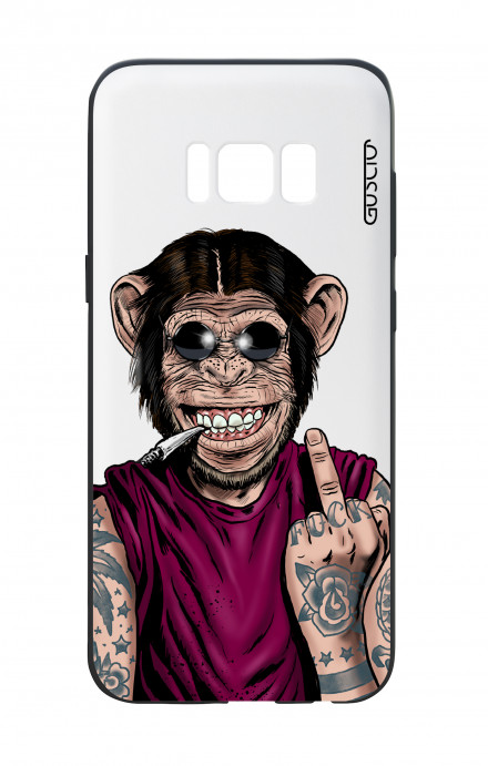 Cover Bicomponente Samsung S8 - Scimmia è sempre felice bianco