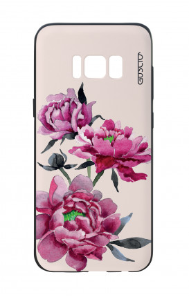 Samsung S8 White Two-Component Cover - Pink Peonias