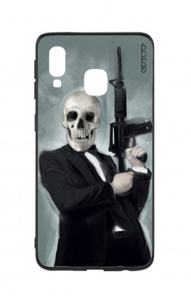 Samsung A20e Two-Component Cover - Skull with Tommy-Gun 