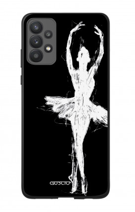 Cover Bicomponente Samsung A32 4G - Ballerina su nero
