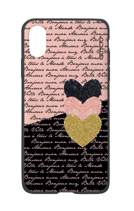 Apple iPhone X White Two-Component Cover - Hearts on words