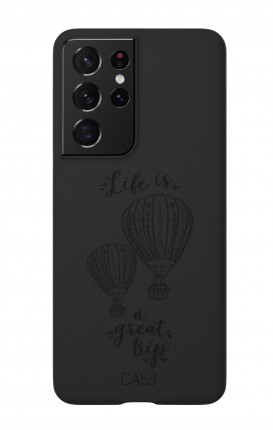 Rubber Case Sam S21 Ultra BLK - Life is a great trip