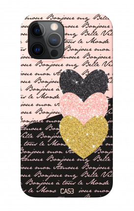 Soft Touch Case Apple iPhone 12 6.1" - Hearts on words