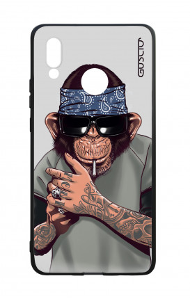 Huawei P20Lite WHT Two-Component Cover - Chimp with bandana
