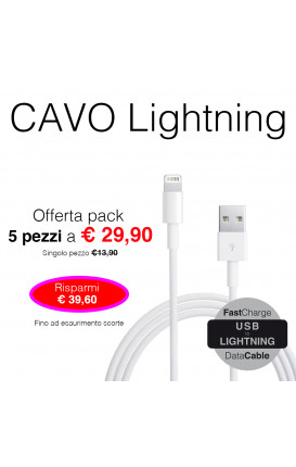 PACK 5 Cavo Fast Charge USB/Lightning