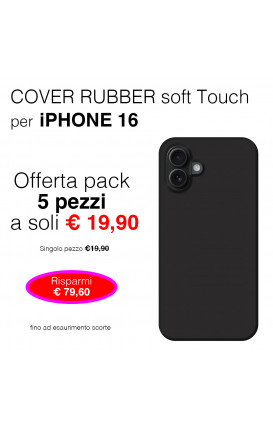 PACK 5 Cover Rubber Soft Touch iPhone 16