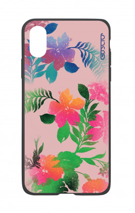 Apple iPh XS MAX WHT Two-Component Cover - Flowers Pink