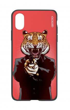 Apple iPhone XR Two-Component Cover - Tiger with Gun