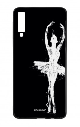 Cover Bicomponente Samsung A70  - Ballerina su nero