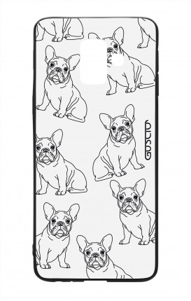 Samsung A6 Plus WHT Two-Component Cover - French Bulldog Pattern