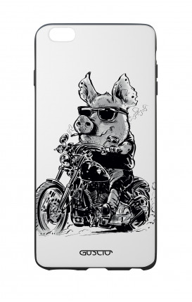 Apple iPhone 7/8 Plus White Two-Component Cover - Biker Pig