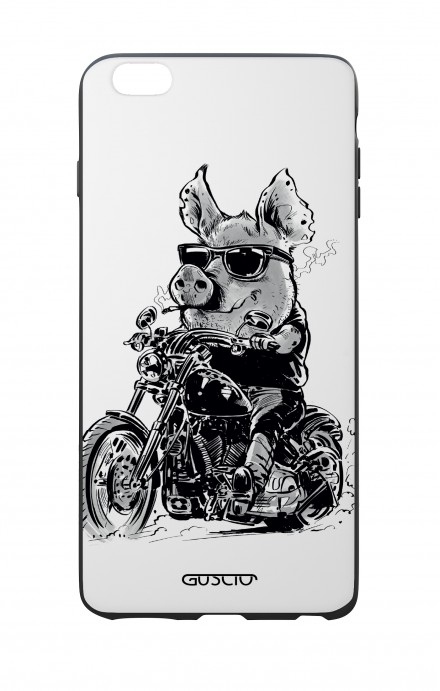 Apple iPhone 7/8 Plus White Two-Component Cover - Biker Pig