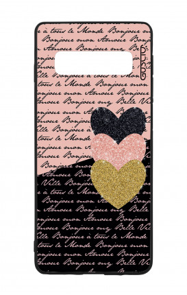 Samsung S10 WHT Two-Component Cover - Hearts on words