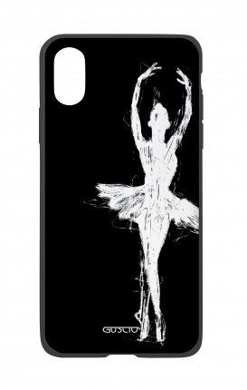 Cover Bicomponente Apple iPhone XR - Ballerina su nero
