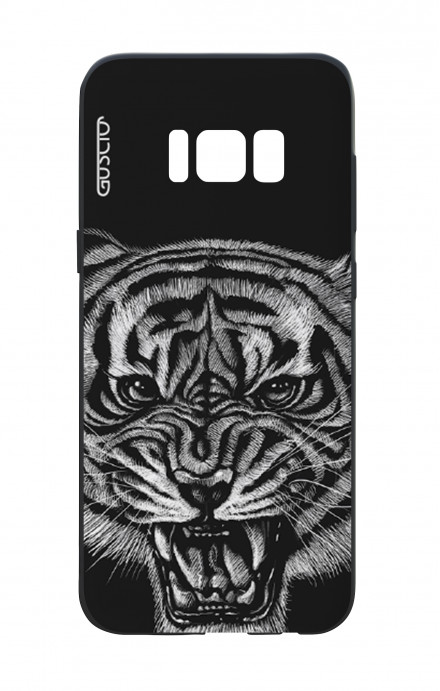 Samsung S8 Plus White Two-Component Cover - Black Tiger