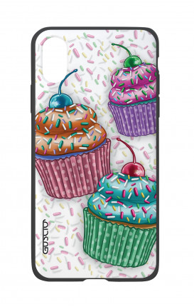 Apple iPh XS MAX WHT Two-Component Cover - Cupcakes 