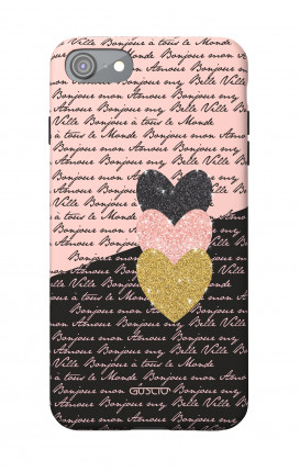 Soft Touch Case Apple iPhone 7/8/SE - Hearts on words