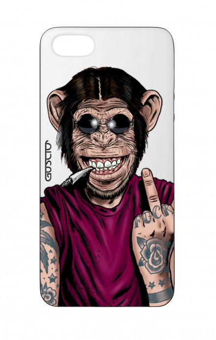 Cover Bicomponente Apple iPhone 5/5s/SE  - Scimmia è sempre felice bianco
