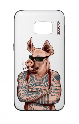 Cover Bicomponente Samsung S7  - Maiale bianco