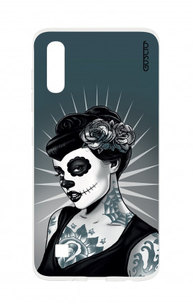 Cover TPU Sam A10 - Calavera bianco e nero