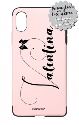 Cover Skin Feeling Apple iphone X/XS PINK - Nome Fiocco max 13 caratteri