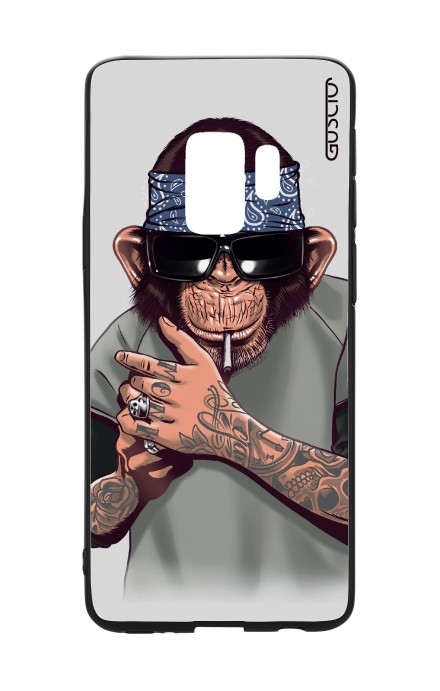 Samsung S9Plus WHT Two-Component Cover - Chimp with bandana