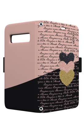 Cover STAND VStyle EARS Samsung S10 Plus - Scritte e Cuori rosa nero