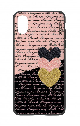 Apple iPh XS MAX WHT Two-Component Cover - Hearts on words
