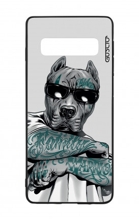Samsung S10 WHT Two-Component Cover - Tattooed Pitbull