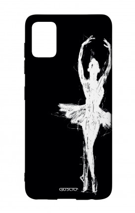 Cover Bicomponente Samsung A51/A31s - Ballerina su nero