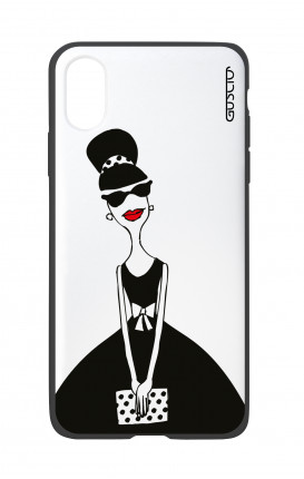 Apple iPhone X White Two-Component Cover - Miss with Handbag 