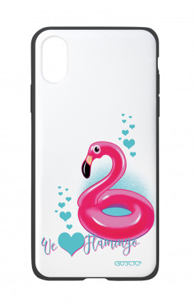 Apple iPhone X White Two-Component Cover - We Love Flamingo