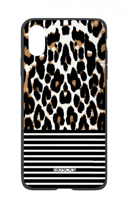 Apple iPhone X White Two-Component Cover - Animalier & Stripes