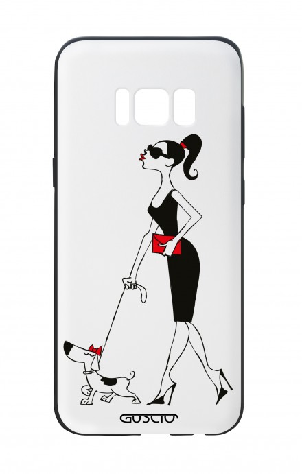 Samsung S8 Plus White Two-Component Cover - Miss with Dog