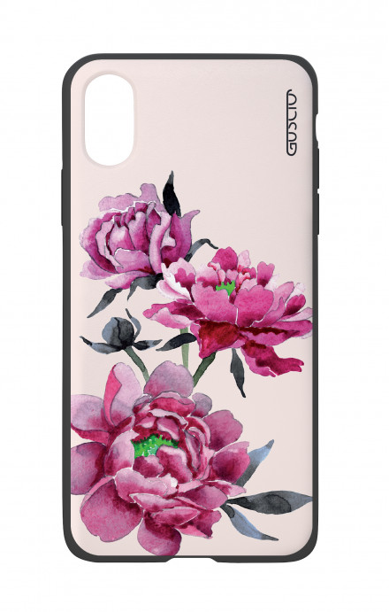 Apple iPhone X White Two-Component Cover - Pink Peonias