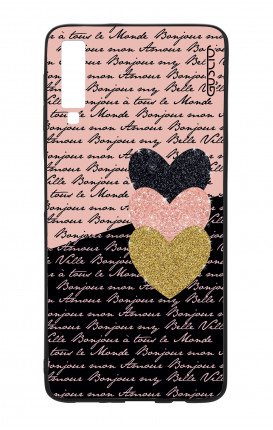 Samsung A70 Two-Component Case - Hearts on words