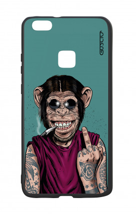 Huawei P9Lite White Two-Component Cover - Monkey's always Happy