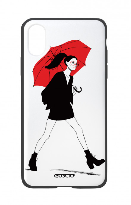 Apple iPhone X White Two-Component Cover - Red Umbrella