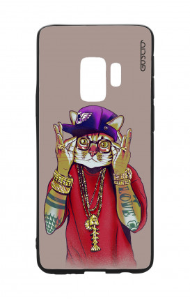 Samsung S9 WHT Two-Component Cover - Hip Hop Cat