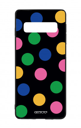 Cover Bicomponente Samsung S10 - Pois fuxia e bluette