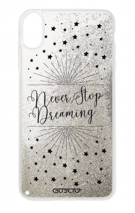 Cover GLITTER Liquid Apple iPhone XS MAX SILVER - Never Stop Dreaming