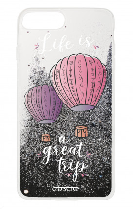 Cover GLITTER Liquid Apple iPhone 6/6s/7/8 Plus BLACK - Mongolfiere