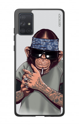 Cover Bicomponente Samsung A71 - Scimpanze con bandana